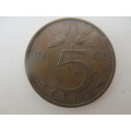 NETHERLANDS 5c COIN  - 1965