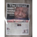 NEWSPAPER INSERT - MANDELA - HAMBA KAKUHLE MADIBA 1918-2013 -THE HERALD