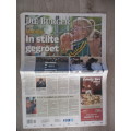 NEWSPAPER INSERT MANDELA - DIE BURGER - MADIBA IN STILTE GEROET - 2013