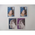 GREAT BRITAIN 4 MINT STAMPS THE QUEEN MOTHER AND SILVER WEDDING