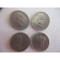 SOUTH AFRICA - LOT OF 4 DIFFERENT 5c COINS - 1966 -  1976 -  1982 - 1988 (29)