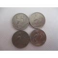 SOUTH AFRICA  - LOT OF 4 DIFFERENT 5c PIECES  - 1969 - 1976 - 1985 -  1982 (19))