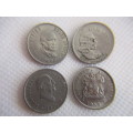 SOUTH AFRICA - LOT OF 4 DIFFERENT 5c COINS - 1965 -  1976 -  1982 - 1985 (18)