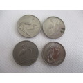 SOUTH AFRICA - LOT OF 4 DIFFERENT 5c COINS - 1965 -  1976 -  1982 - 1985 (18)