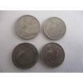 SOUTH AFRICA - LOT OF 4 DIFFERENT 5c COINS - 1969 -  1976 -  1982 - 1985 (13)