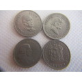 SOUTH AFRICA - LOT OF 4 DIFFERENT 5c COINS - 1966 -  1976 -  1983 - 1988 (12)