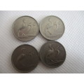 SOUTH  AFRICA - PRESIDENT 5c  COINS - 1976 - 1979 - 1968 - 1982 ( 2)