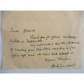 AUTOGRAPHED / SIGNED - HAND WRITTEN THANK YOU LETTER BOB NEWHART