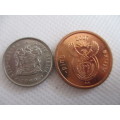 SOUTH AFRICA 5c  OLD AND NEW TWO COINS -  2007 -  1984  (11)