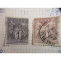 FRANCE LOT OF OLD STAMPS MOUNTED MOSTLY  LATE 1800`S