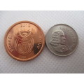 SOUTH AFRICA - JAN VAN RIEBEEK - 1969 AND - 2010 5c COINS LOVELY CONDITION