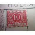 BELGIUM AND NETHERLANDS - 1916 CARMINE POSTAGE DUE AND 2 FREE REVENUE STAMPS