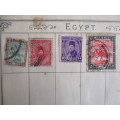 EGYPT LOT OF OLD USED MOUNTED STAMPS