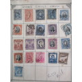 CHILE - LOT OF USED MOUNTED STAMPS