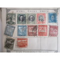 CHILE - LOT OF USED MOUNTED STAMPS