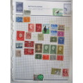 NETHERLANDS PAGE OF USED MOUNTED STAMPS