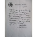 HANDWRITTEN LETTER - FRED W. HAISE APOLLO 13  - 2012