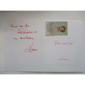 AUTOGRAPHED / SIGNED -  CARD AND CIGARETTE CARD JOAN  FONTAINE