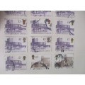 GREAT BRITAIN  - PAGE OF USED MOUNTED CASTLE STAMPS
