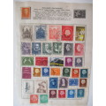 NETHERLANDS - PAGE OF USED MOUNTED STAMPS