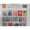 NETHERLANDS - PAGE OF USED MOUNTED STAMPS