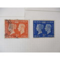 GREAT BRITAIN - KING GEORGE AND VICTORIA USED MOUNTED STAMPS  1940
