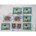 JORDAN - LOT OF MOUNTED STAMPS ON ENVELOPE AND STRIP OF PAPER