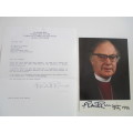 LOVELY SIGNED LETTER AND PHOTOGRAPH OF LORD RUNCIE WHO MARRIED PRINCESS DIANE
