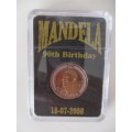 MANDELA LOT - FIRST DAY COVER - 90TH BIRTHDAY  CAPSULATED COIN AND NEWSPAPER