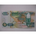 ZAMBIA -  20 KWACHA BANK NOTE  UNCIRCULATED STATE AD 1198220 - 1992