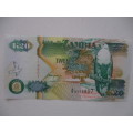 ZAMBIA -  20 KWACHA BANK NOTE  UNCIRCULATED STATE AE 0718807 1992