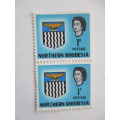 NORTHERN RHODESIA - 1963 COAT OF ARMS 1D MINT STAMPS X2