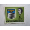 NORTHERN RHODESIA - 1963 COAT OF ARMS 6D  MINT STAMP