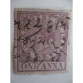 INDIA - QUEEN VICTORIA ONE ANNA  STAMP USED