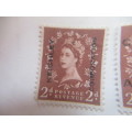 GREAT BRITAIN 2D DOMINATION QUEEN ELIZABETH PRINTED OVER  USED STAMPS  X 8