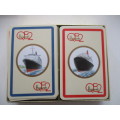 VINTAGE HARRODS QE2 -  DOUBLE DECK OF PLAYING  CARDS IN ORIGINAL BOX