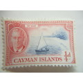 CAYMAN ISLANDS- 1/4 D 1 1/2 D  UNUSED PREVIOUSLY MOUNTED 2 STAMPS