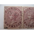 INDIA LOT OF 3  QUEEN VICTORIA ONE ANNA STAMPS USED