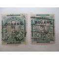 SOUTH AFRICA PAIR OF PRINTED OVER SPRING BOK STAMPS DOUANE