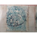 FRANCE  OLD MOUNTED STAMPS -  1908 LOVELY CANCELLATIONS