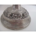 VINTAGE TO ANTIQUE  CANDLE STICK  NOT SURE IF SILVER OR PEWTER APP. 18cm TALL