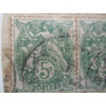 FRANCE USED 2 LIBERTY EQUALITY 1900 USED MOUNTED STAMPS