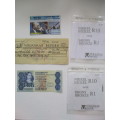 LOVELY R2 NOTE -VOKLSKAS CHEQUE AND 2 VOLKSKAS BANK BAGS ALSO PEACE TALKS PHONE CARD LOT