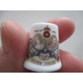 VINTAGE THIMBLE OF KING GEORGE AND  QUEEN MARY SILVER JUBILEE  - 1935 FINE BONE CHINA
