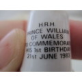 LOVELY THIMBLE TO COMMEMORATE THE FIRST BIRTHDAY OF PRINCE WILLIAM - FINE BONE CHINA