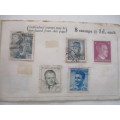 LOT OF 5 USED MOUNTED STAMPS