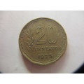 ARGENTINA 20 CENTAVOS 1973 COIN