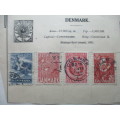 DENMARK LOT OF 4 USED MOUNTED STAMPS