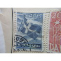 DENMARK LOT OF 4 USED MOUNTED STAMPS
