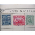 GRANADA / NICARAGUA TWO SIDED PAGE WITH USED MOUNTED STAMPS